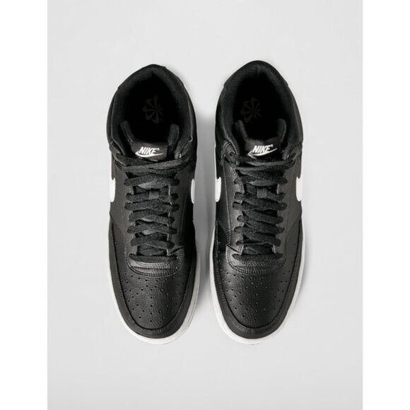 ⚡Nike Men's Black/White/Black Court Vision Mid Next Nature Fashion Sneakers - Picture 5 of 7